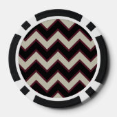 Rood zwart chevron monogram poker chips (Achterkant)