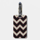 Rood Zwart Crème Chevron Monogram Bagagelabel (Achterkant verticaal)