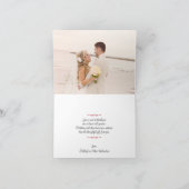 Rood, Zwart Damast Liefde Harten Bruiloft Bedankkaart (Binnen)