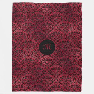 Rood-zwart damast met Monogram Fleece Deken
