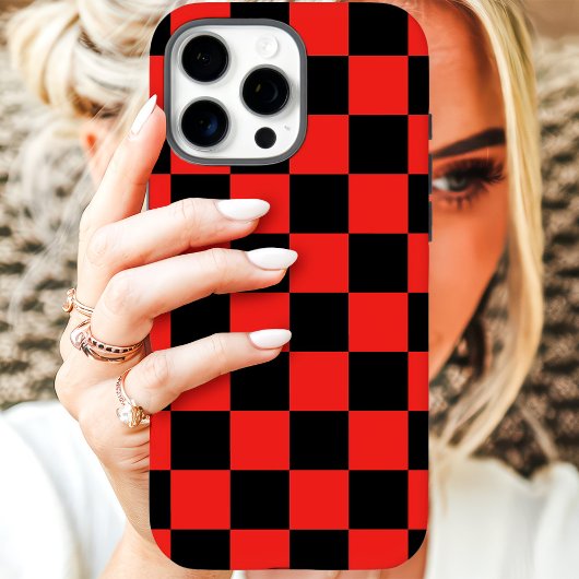 Rood Zwart Dambord Case-Mate iPhone Case