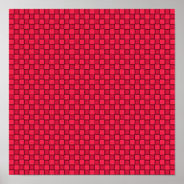 Rood Zwart Dambord Poster
