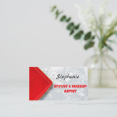 Rood Zwart Elegant Professioneel Modern Monogram Visitekaartje (Staand voorkant)