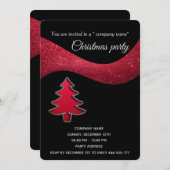 Rood zwart elegante eenvoudige zakelijke kerstfees kaart (Voorkant / Achterkant)