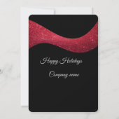 Rood zwart elegante eenvoudige zakelijke kerstfees kaart (Achterkant)