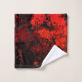 Rood, Zwart en Grijs Abstract Marmer Bad Handdoek (Wasdoekje)
