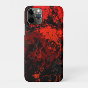 Rood, Zwart en Grijs Abstract Marmer iPhone 11 Pro Hoesje