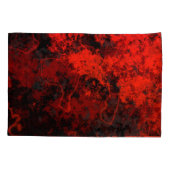 Rood, Zwart en Grijs Abstract Marmer Kussensloop (Achterkant-Links)