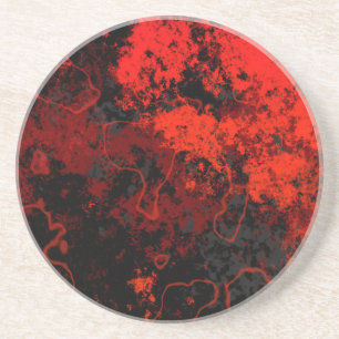 Rood, Zwart en Grijs Abstract Marmer Zandsteen Onderzetter