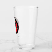 Rood, zwart en grijs Baphometontwerp Glas (Links)