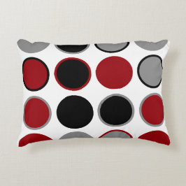Rood, zwart en grijs cirkels accent kussen