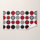 Rood, zwart en grijs cirkels bad handdoek (Handdoek)
