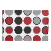 Rood, zwart en grijs cirkels kussensloop (Achterkant)