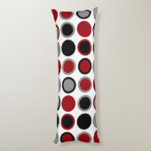 Rood, zwart en grijs cirkels lichaamskussen (Achterkant (Verticaal))