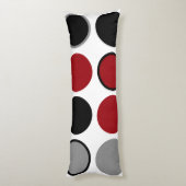 Rood, zwart en grijs cirkels lichaamskussen (Achterkant (Verticaal))