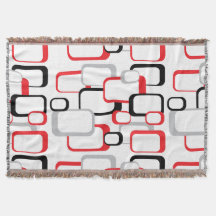 Rood, zwart en grijs Retro Squares
