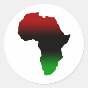 Rood, zwart en groen Afrika Ronde Sticker