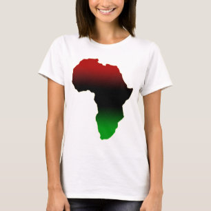 Rood, zwart en groen Afrika T-shirt
