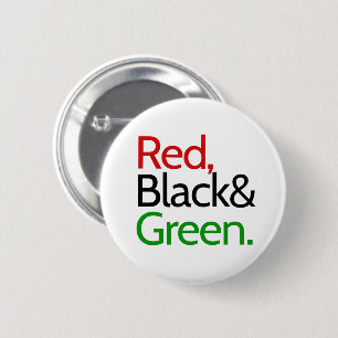 Rood, Zwart en Groen-Afro-Amerikaans Ronde Button 5,7 Cm