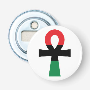 Rood, zwart en groen Ankh Button Flesopener