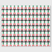 Rood, zwart en groen Ankh Cadeaupapier (Vlak)