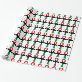 Rood, zwart en groen Ankh Cadeaupapier (Uitgerold)