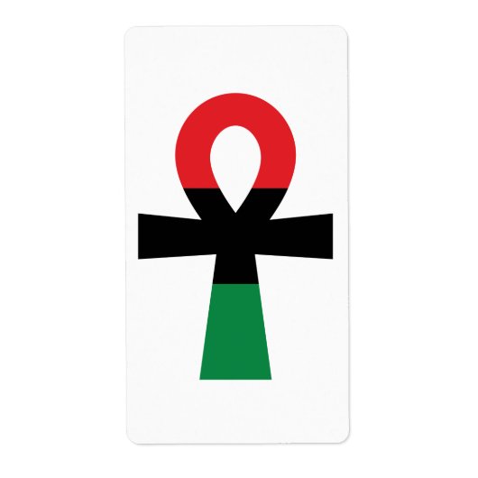 Rood, zwart en groen Ankh Etiket (Voorkant)