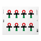 Rood, zwart en groen Ankh Etiket (Full Sheet)
