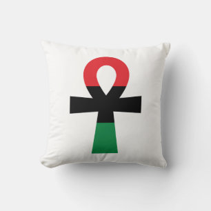 Rood, zwart en groen Ankh Kussen