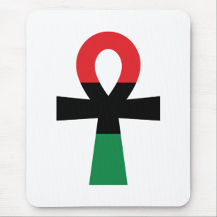 Rood, zwart en groen Ankh Muismat