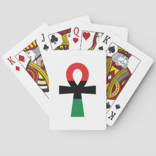 Rood, zwart en groen Ankh Pokerkaarten