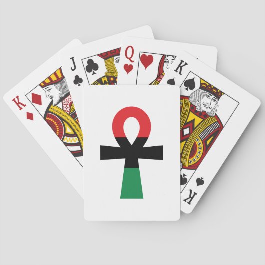 Rood, zwart en groen Ankh Pokerkaarten (Achterkant)