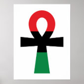 Rood, zwart en groen Ankh Poster (Voorkant)