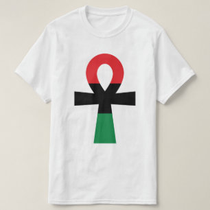 Rood, zwart en groen Ankh T-shirt