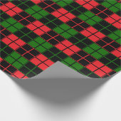 Rood zwart en groen cheques #1 inpakpapier (Hoek)