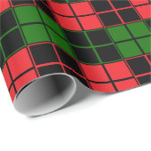 Rood zwart en groen cheques #1 inpakpapier (Rol Hoek)