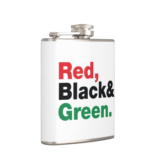 Rood, zwart en groen. heupfles (Rechts)