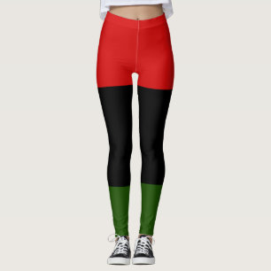 Rood, zwart en groen leggings