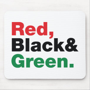 Rood, zwart en groen. muismat