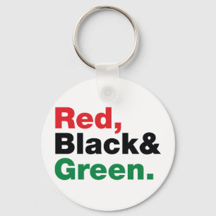 Rood, zwart en groen. sleutelhanger