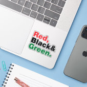 Rood, zwart en groen. sticker (Laptop met iPhone)