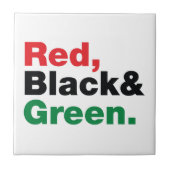 Rood, zwart en groen. tegeltje (Voorkant)
