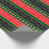 Rood zwart en groen tribal inpakpapier (Hoek)