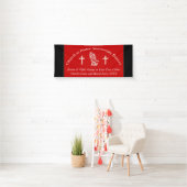Rood, Zwart en Off White, aangepaste kerkbanners Spandoek (Insitu)