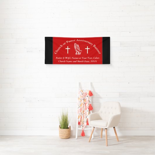 Rood, Zwart en Off White, aangepaste kerkbanners Spandoek (Insitu)
