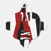 Rood zwart en wit abstract   bedankdoosjes (Uitgevouwen)