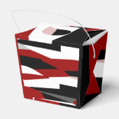 Rood zwart en wit abstract   bedankdoosjes (Achterkant)