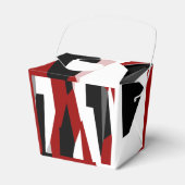 Rood zwart en wit abstract   bedankdoosjes (Voorkant Zijde)
