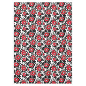 Rood, zwart en wit bloemen patroon tafelkleed (Voorkant)