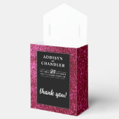 Rood Zwart en Wit Chique Moderne Bruiloft Glitter Bedankdoosjes (Geopend)